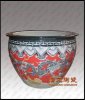 景德鎮唐龍陶瓷有限公司生產銷售 商務禮品 園林用品 居家用品-景德鎮陶瓷紅釉雕花蓮子缸