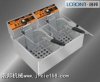 供應成都洛克雙缸電炸爐，雙缸雙篩電炸爐，自動控溫電炸爐