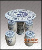 園林用品 居家用品 景德鎮(zhèn)大件裝飾品 陶瓷瓷桌 青花纏枝富貴圖陶瓷桌